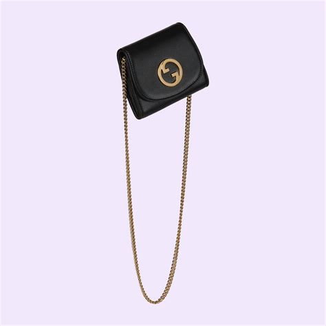 Gucci Blondie medium chain wallet in Black Leather 